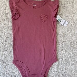 Carter's Pink Ruffle Sleeve Baby Onesie